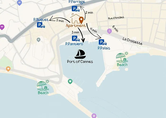 Palais Des Festivals & Croisette 1 Min Канны
