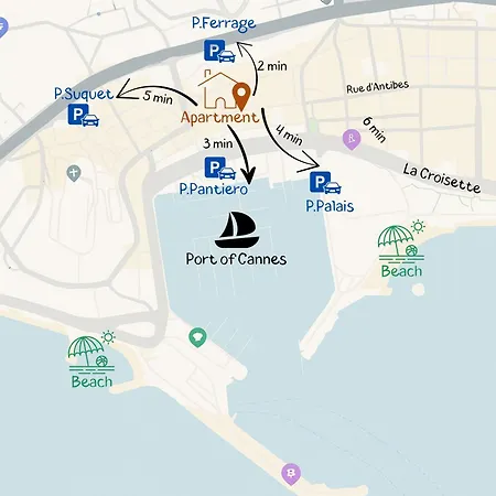 Palais Des Festivals & Croisette 1 Min Канны